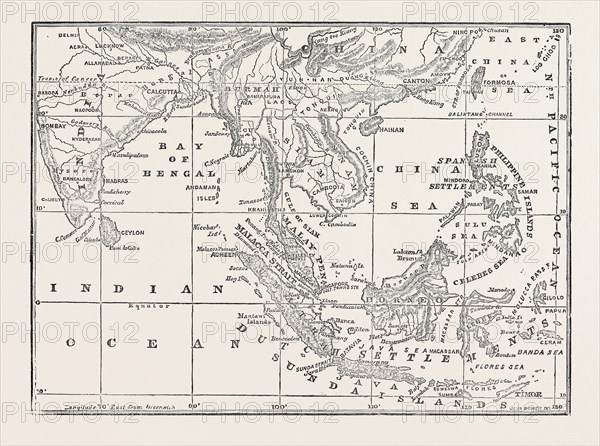 MAP OF THE STRAIT OF MALACCA, 1874