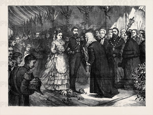 THE RECORDER OF GRAVESEND PRESENTING THE ADDRESS TO THE DUKE AND OF EDINBURGH, 1874