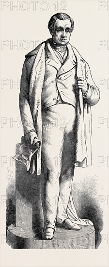 MARBLE STATUE OF THE LATE GEORGE STEPHENSON, BY E.H. DAILY, R.A.; TO BE PLACED IN THE EUSTON STATION OF THE LONDON AND NORTH-WESTERN RAILWAY