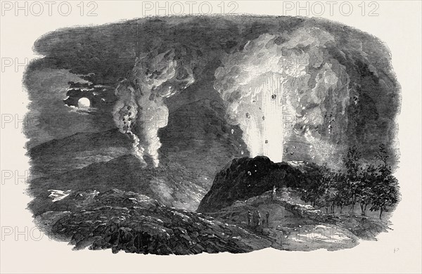 ETNA IN ERUPTION, THE NEW CRATER, 1852