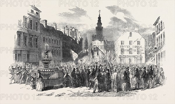 GRAND PROCESSION OF THE GORBALS TEMPERANCE SOCIETY, AT DUMFRIES, 1852