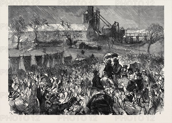 THE MINERS' STRIKE IN DURHAM: GREAT MASS MEETING AT TWIZELL, IN THE COUNTY OF DURHAM, 1879