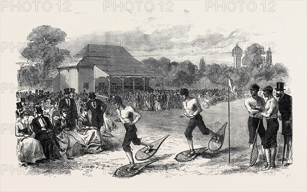 SNOW-SHOE RACE AT THE CRYSTAL PALACE, 1867