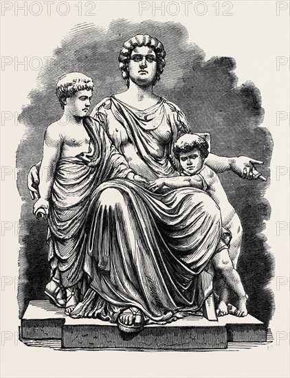 THE PARIS INTERNATIONAL EXHIBITION: "CORNELIA AND HER CHILDREN," BY M. MOREAU, EXHIBITED BY M. LEFEVRE, FRANCE, 1867