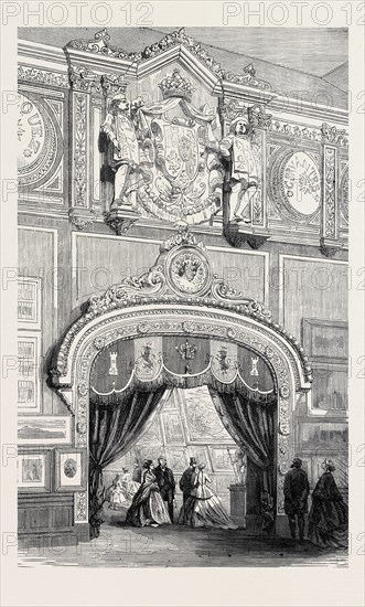 THE PARIS INTERNATIONAL EXHIBITION: ENTRANCE TO THE SPANISH PICTURE GALLERY, FRANCE, 1867