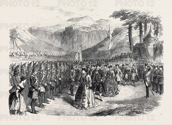 SCENE FROM "THE GRAND DUCHESS OF GEROLSTEIN," AT THE ROYAL ITALIAN OPERA, COVENT GARDEN, LONDON, UK, 1867