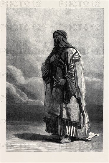 "MIGUEL EL MUSRAB, SHEIKH OF THE ANAZEH TRIBE," BY CARL HAAG, IN THE WINTER EXHIBITION OF THE WATER COLOUR SOCIETY, 1862