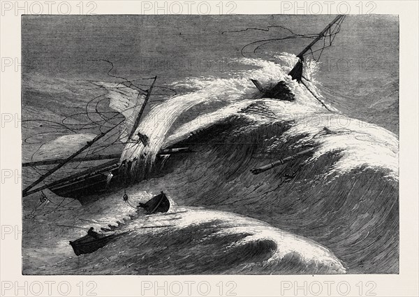 RESCUE OF ELEVEN PERSONS FROM THE SHIP ALARM OF BELFAST BY A LIFEBOAT IN BALLYCOTTON BAY, 1866