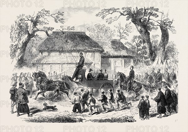 DRIVING THE GOROGIO ON THE TOKAIDO ROAD, YOKOHAMA, JAPAN, 1866