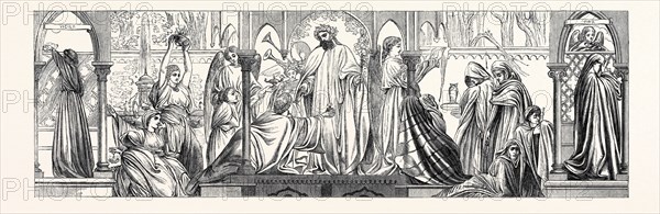 "PARABLE OF THE TEN VIRGINS." A WALL-PAINTING IN THE CHURCH OF LYNDHURST, NEW FOREST, HAMPSHIRE, BY F. LEIGHTON, A.R.A., 1866