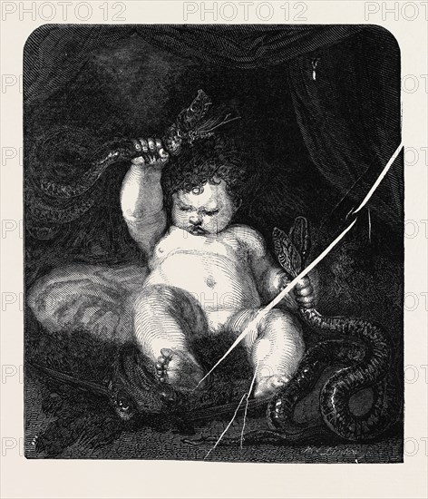 INFANT HERCULES, FROM THE PICTURE BY SIR JOSHUA REYNOLDS.