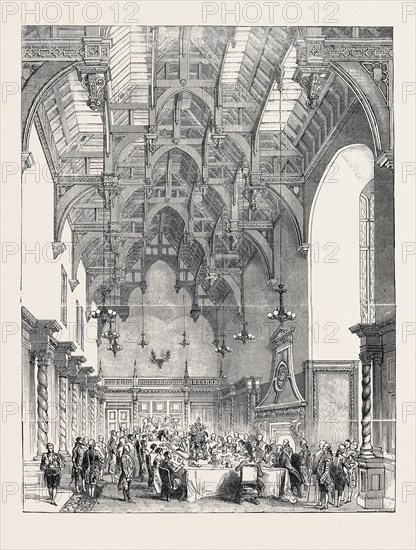 THE BANQUET IN THE GREAT HALL, AT BURGHLEY