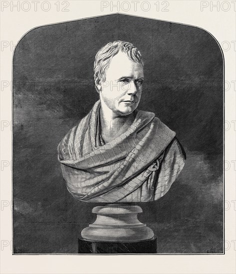 THE SCOTT CENTENARY: SIR WALTER SCOTT, FROM THE BUST BY CHANTREY, 1871