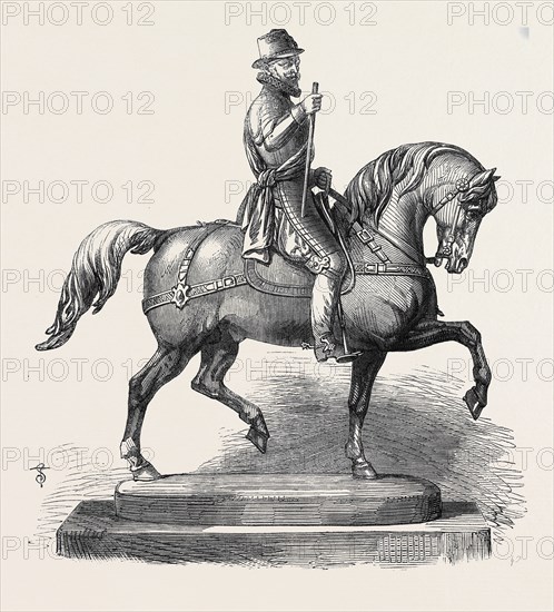 SILVER STATUETTE OF WILLIAM THE TACITURN, A PRIZE FOR THE FORTHCOMING INTERNATIONAL STEEPLECHASE, AT BADEN-BADEN, GERMANY