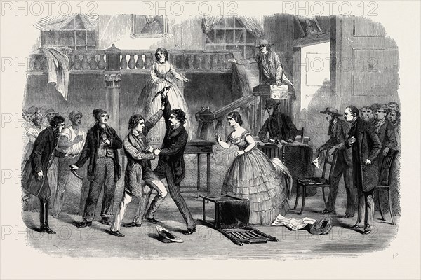 SCENE FROM MR. BOUCICAULT'S NEW DRAMA AT THE ADELPHI: THE SLAVE MARKET, SALE OF THE OCTOROON