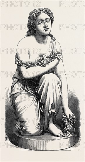 "NYDIA, THE BLIND FLOWER GIRL OF POMPEII, GATHERING FLOWERS IN THE GARDEN OF GLAUCUS," BY C.F. FULLER, IN THE ROYAL ACADEMY EXHIBITION, 1868