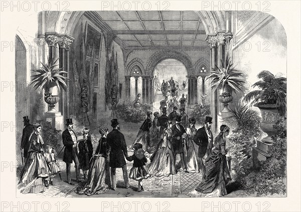 THE GRAND STAIRCASE AT THE LEEDS EXHIBITION OF ARTS, 1868