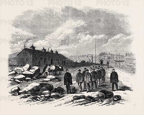 THE OUTBREAK AMONG THE CONVICTS AT CHATHAM: THE MESS HOUSE, ST. MARY'S ISLAND, WHERE THE REVOLT BEGAN, 1861