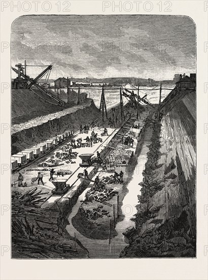 FRANCE: CHANGING THE COURSE OF THE SEINE, VIEW AT THE HEAD OF THE CUT