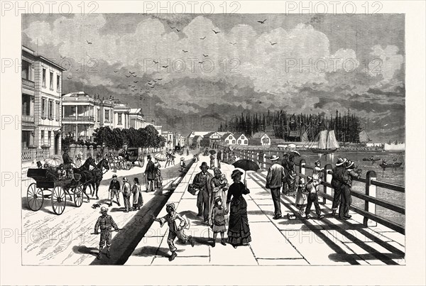 SOUTH CAROLINA: THE SOUTH IN 1880, EAST BATTERY, THE PROMENADE ON THE SOUTHERN END OF EAST BAY STREET. CHARLESTON