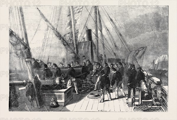 PRACTISING ON BOARD H.M. GUN BOAT "STARLING"