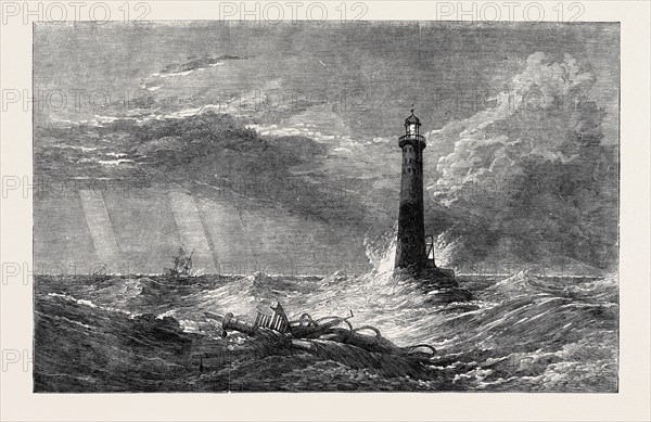 "THE LIGHTHOUSE " PAINTED BY CLARKSON STANFIELD, R.A., FOR THE PRIVATE THEATRICALS AT CAMPDEN HOUSE