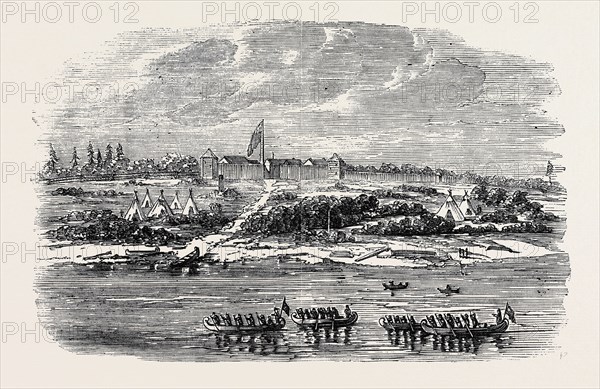THE ARCTIC EXPEDITION AND FORLORN HOPE LEAVING FORT RESOLUTION, IN SEARCH OF SIR JOHN FRANKLIN'S PARTY.