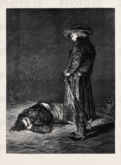 "NINETY THREE" THE DUNGEON; Cimourdain advanced as noiselessly as possible, moved closer, and looked down upon Gauvain; the glance of a mother watching her nursling's slumber could not have been more tender or more loving. Even Cimourdain's will could not control that glance.