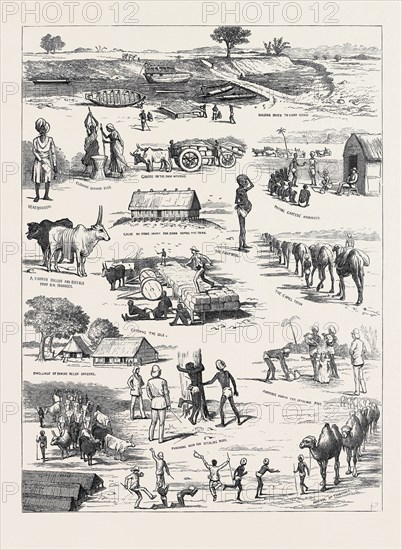 THE INDIAN FAMINE, SKETCHES IN THE AFFECTED DISTRICTS, BY A MEMBER OF THE FAMINE RELIEF STAFF