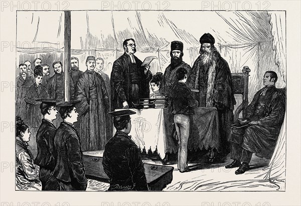DISTRIBUTION OF PRIZES BY THE PATRIARCH OF SYRIA AT ST. CLEMENT'S AND ST. ANDREW'S HIGH SCHOOL, NOTTING HILL, OCTOBER 10, 1874
