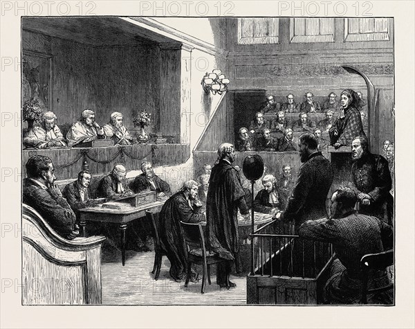 IMAGE ACCOMPANYING "THE LAW AND THE LADY: A Novel" BY WILKIE COLLINS, PART II. PARADISE REGAINED, CHAPTER XV, THE STORY OF THE TRIAL. THE PRELIMINARIES