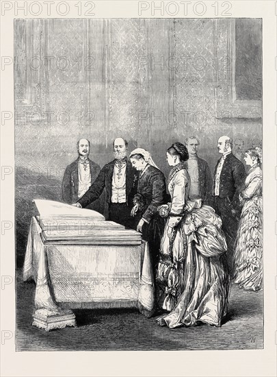 THE FRENCH DEPUTATION TO THE QUEEN AT WINDSOR CASTLE, Presentation of Addressed of Gratitude from the French People to the English Nation for the Assistance afforded to the Sick and Wounded during the Franco-Prussian War, DECEMBER 12, 1874