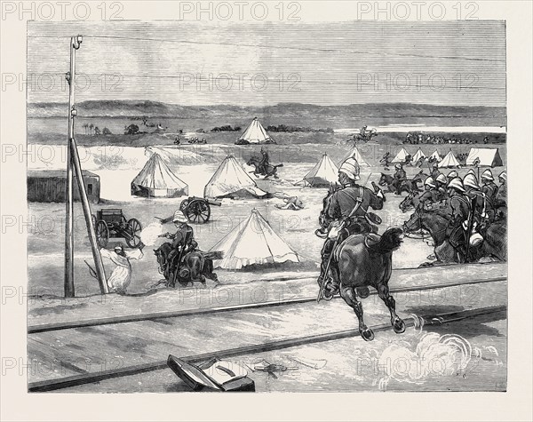 THE WAR IN EGYPT: MOUNTED INFANTRY UNDER CAPTAIN PIGOTT FOLLOWING UP THE ENEMY AT MAHSAMEH, AUGUST 25