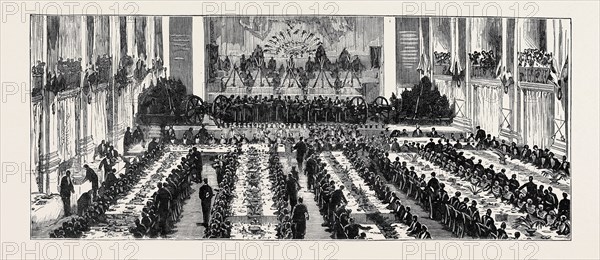 THE RETURN OF THE SOLDIERS AND SAILORS FROM EGYPT: BANQUET GIVEN BY THE MAYOR AND CITIZENS OF COVENTRY TO THE OFFICERS AND MEN OF THE N BATTERY, A BRIGADE, ROYAL HORSE ARTILLERY