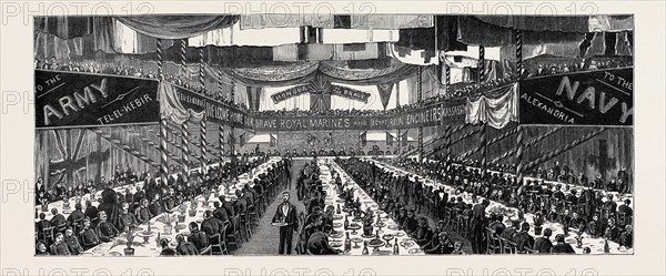 THE RETURN OF THE SOLDIERS AND SAILORS FROM EGYPT: BANQUET TO THE ROYAL MARINES AT CHATHAM