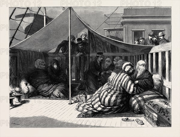 THE EASTERN QUESTION: TAKING TICKETS IN THE HAREM, ON THE STEAMER FROM CONSTANTINOPLE TO VARNA