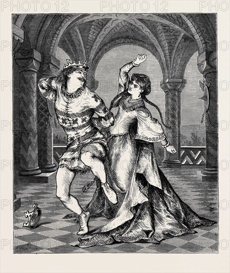 SCENE FROM CHILPERIC AT THE LYCEUM THEATRE, LONDON, 1870