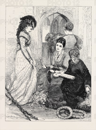 CHURCH DECORATION AT EASTER, 1870