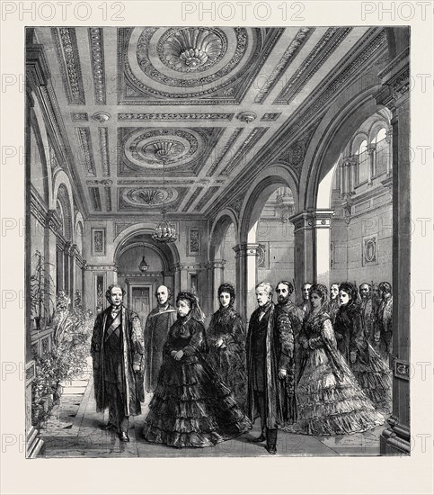 THE OPENING OF THE LONDON UNIVERSITY BUILDINGS, ARRIVAL OF THE QUEEN, 1870