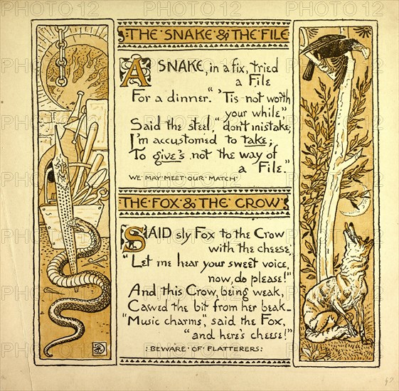 THE SNAKE AND THE FILE; THE FOX AND THE CROW