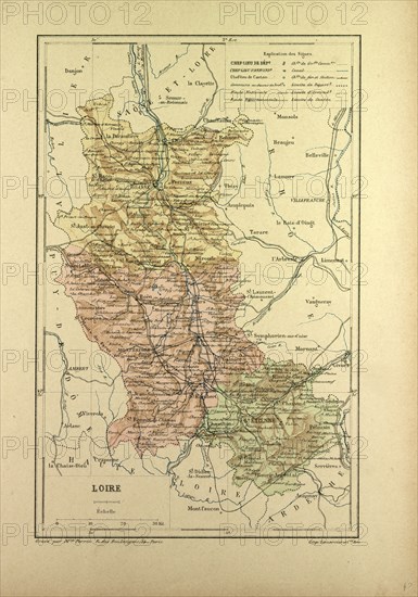 MAP OF LOIRE, FRANCE