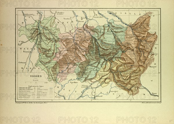 MAP OF VOSGES, FRANCE