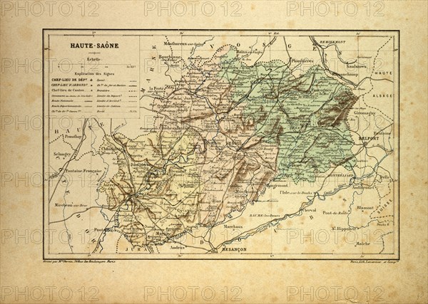 MAP OF HAUTE-SAÃîNE, FRANCE