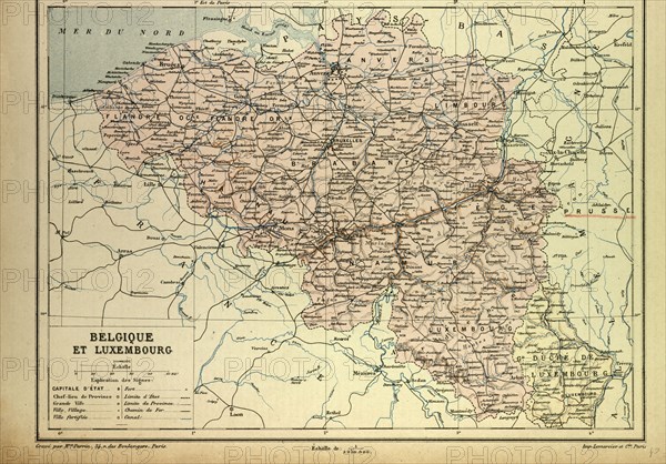 MAP OF BELGIUM AND LUXEMBURG