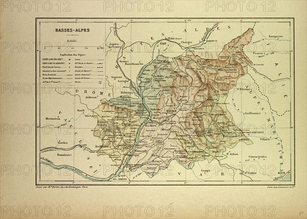 MAP OF BASSES-ALPES, FRANCE