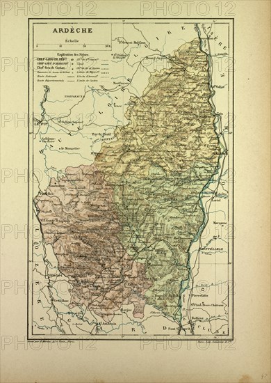 MAP OF ARDÃäCHE, FRANCE