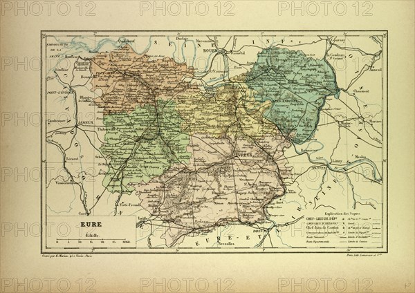 MAP OF EURE, FRANCE