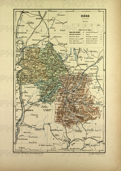 MAP OF ISÃàRE, FRANCE