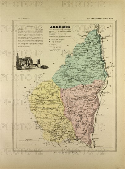 MAP OF ARDÃàCHE, FRANCE