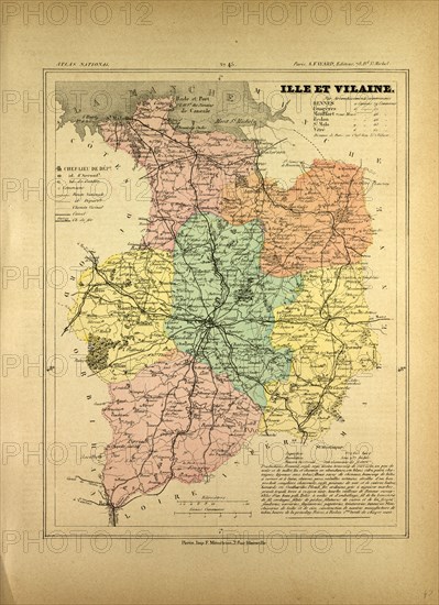 MAP OF ILLE ET VILAINE, FRANCE